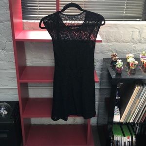 Topshop black lace skater dress